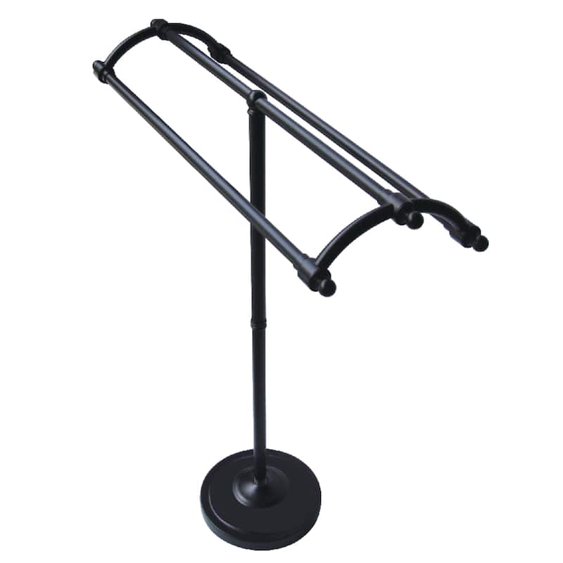 Kingston Brass Oil Rubbed Bronze Pedestal Bath Towel Rack - brown - Oil Rubbed Bronze