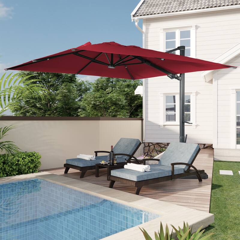 10FT Cantilever Umbrella Rectangular Crank Market Umbrella