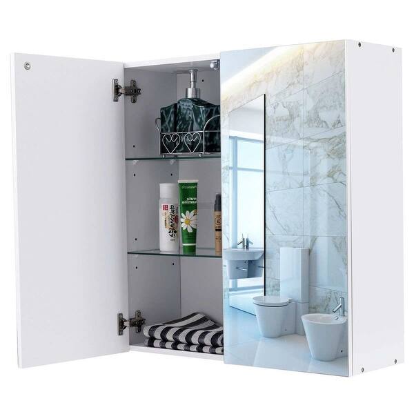 Shop Modern 24 Inch Wall Mounted Bathroom Medicine Cabinet With Mirror Overstock 29084445