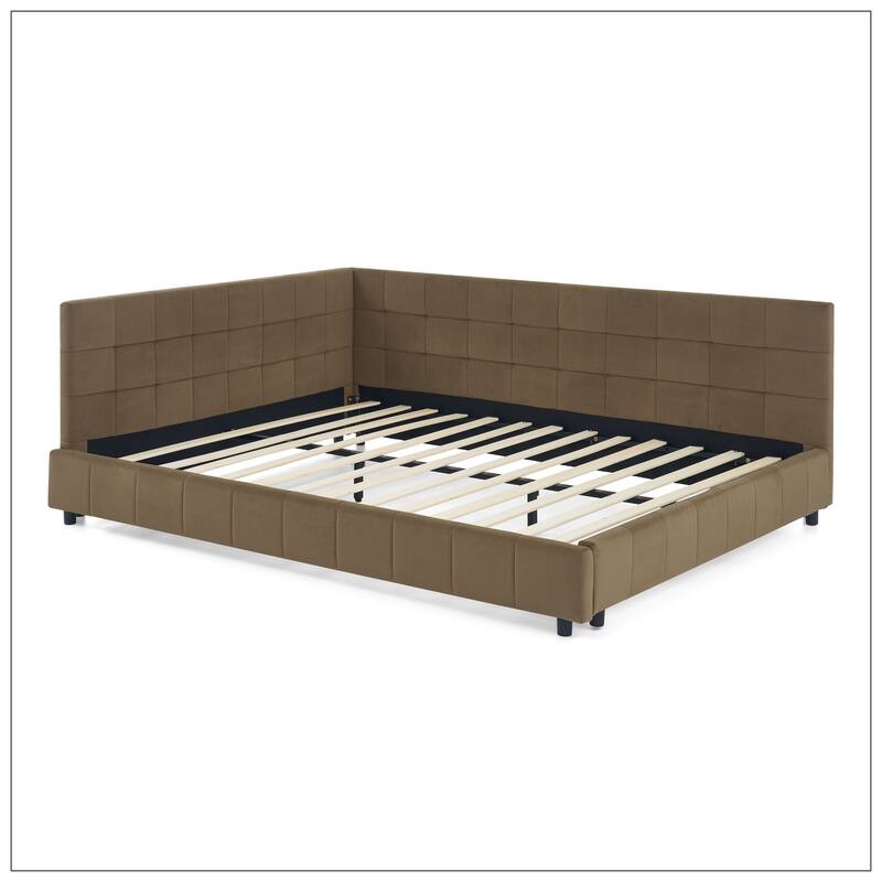 Queen Size Upholstered Tufted Bed Frame for Bedroom