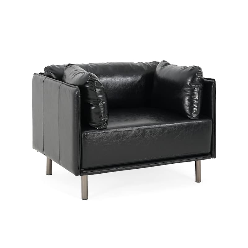 Daphne Faux Leather Lounge Chair by Christopher Knight Home