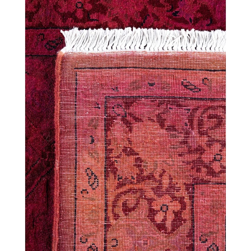 Fine Vibrance, One-of-a-Kind Hand-Knotted Runner Rug - Red, 2' 6" x 10' 10" - 2' 6" x 10' 10"