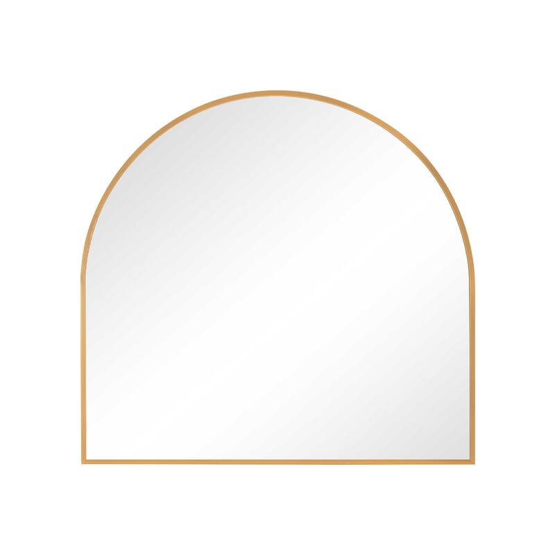 HomeRoots 29" Gold Metal Arch Framed Accent Mirror - 27.51 in. x 29.48 in. x 1.57 in.