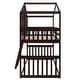 preview thumbnail 6 of 14, Twin Over Twin House Bunk Bed With Ladder and Guardrail, Espresso