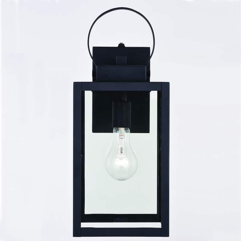 Medinah 1 Light Dusk to Dawn Outdoor Wall Lantern Clear Glass