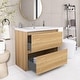 preview thumbnail 75 of 85, Floating Bathroom Vanity with Integrated Resin Top