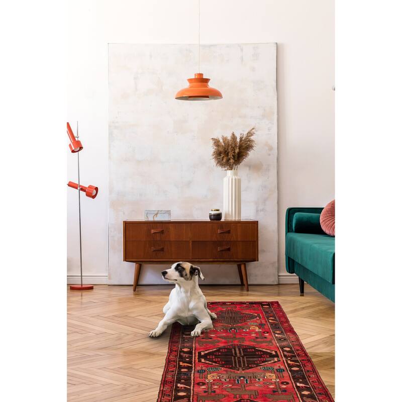 ECARPETGALLERY Hand-knotted Anadol Red Wool Rug - 3'6 x 10'0
