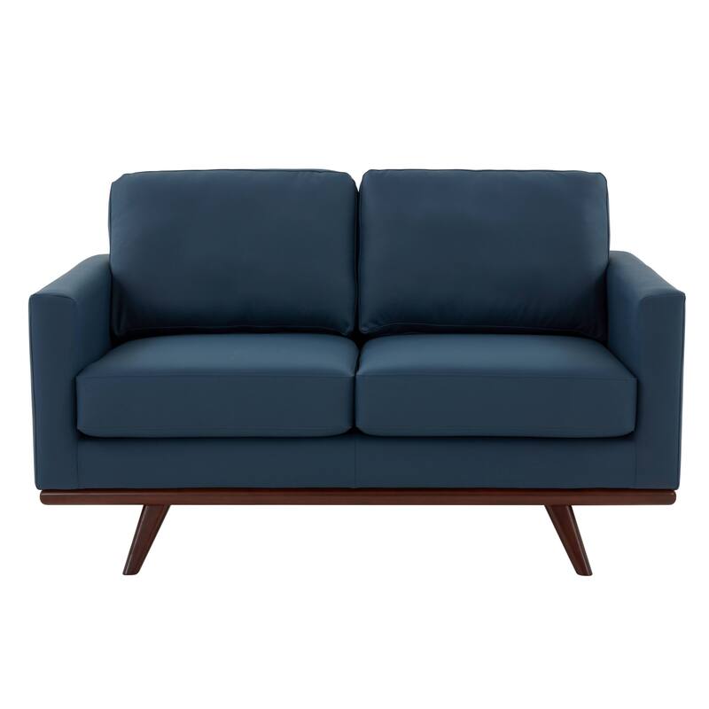 Chester Modern Loveseat 2 Seater Sofa Couch in Leather or Mesh Upholstery With Birch Wood Base for Living Room Bedroom Office