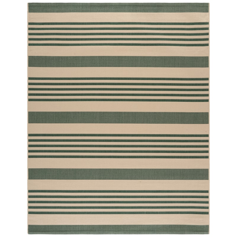 SAFAVIEH Courtyard Orsi Indoor/ Outdoor Waterproof Area Rug - 10' x 14' - Beige/Dark Green