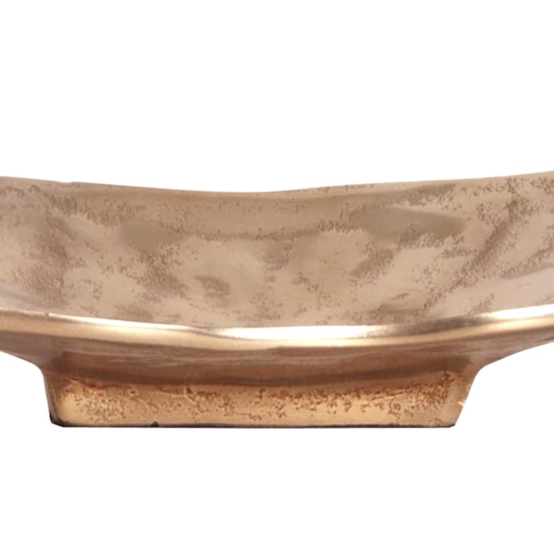 Silver Orchid Scrolled Small Metal Tray - N/A