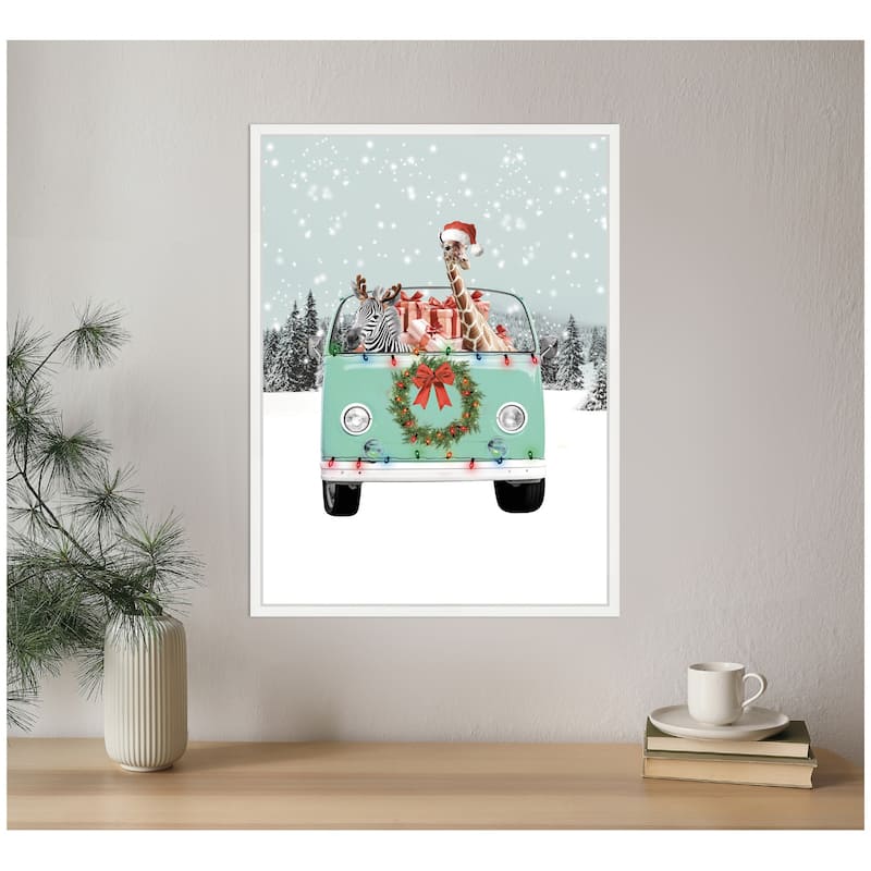 Kate and Laurel Sylvie Framed Canvas Let it Snow 1 by Iulia Emelianteva Julyartprints