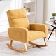 preview thumbnail 36 of 83, HOMYKA 28" Wide Rocking Chair for Nursery with Solid Wood Leg Set of 2 Yellow