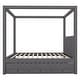 preview thumbnail 26 of 33, Canopy Bed with Trundle & 3 Storage Drawers, Wood Platform Bed, Linen Upholstery Storage Bed Frame for Bedroom