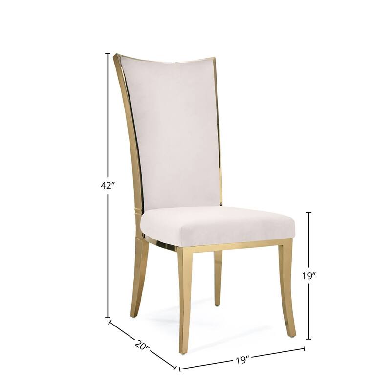 Massimo Titanium Gold Stainless Steel Dining Chair, Set of 2