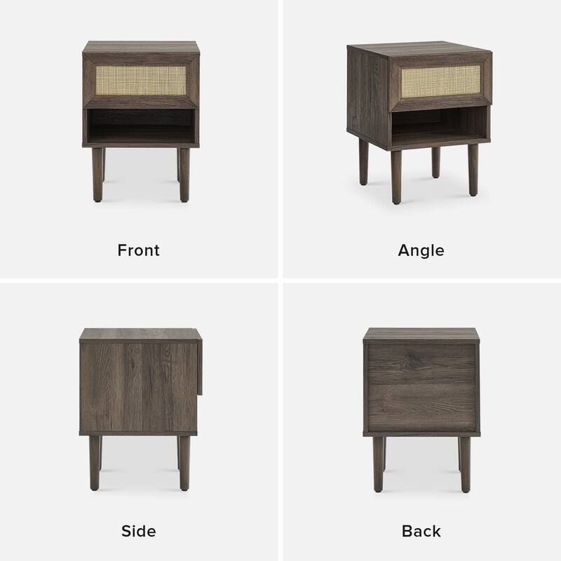 Mopio Haylee Night Stand, Side Table, End Table, Boho Farmhouse Modern Nightstand, Bedside Tables, Small Nightstand with Drawers