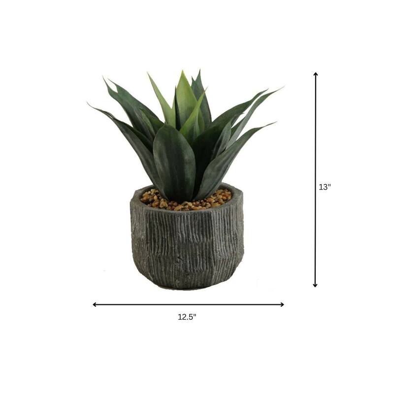 HomeStock Red/Green Agave Plant in Ceramic Planter - Vibrant Faux Succulent for Bold Interior Styling - 13