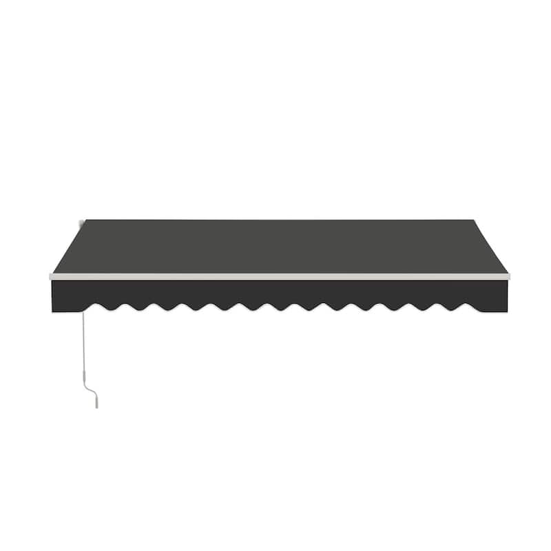 ALEKO Caribbean Motorized Patio Awning - White Frame - Onyx Black - 13 x 10 Feet