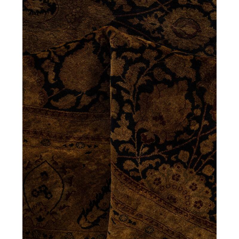 Overdyed One-of-a-Kind Hand-Knotted Round Area Rug - Gold - 10' 1" x 10' 1"
