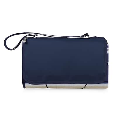 Picnic Time - XL Navy Blue Outdoor Picnic Blanket Tote