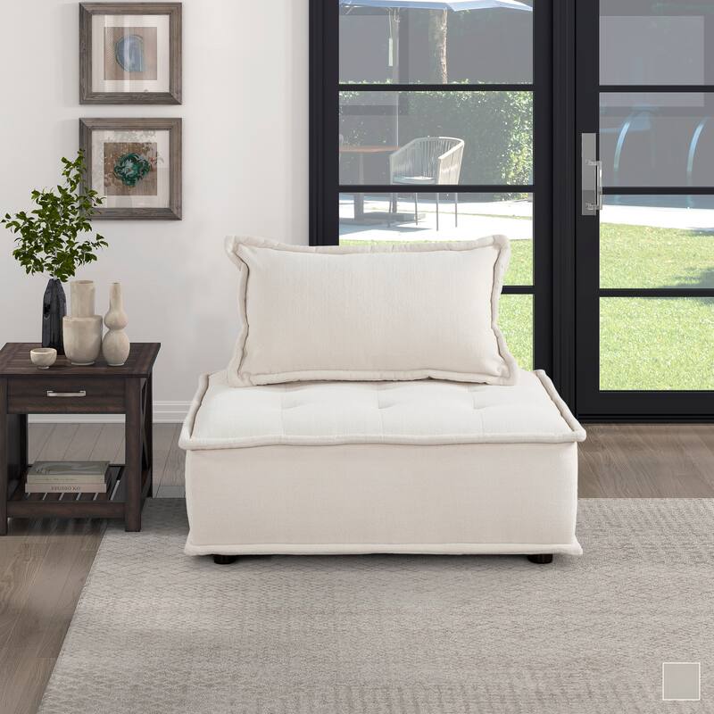 Harlem Fabric Modular Accent Chair - 40" x 40" x 31.5"
