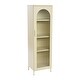 preview thumbnail 27 of 51, Solstice Metal Cabinet with 3 Adjustable Storage Shelves and Arched Glass Door Tall Cabinet - Cream