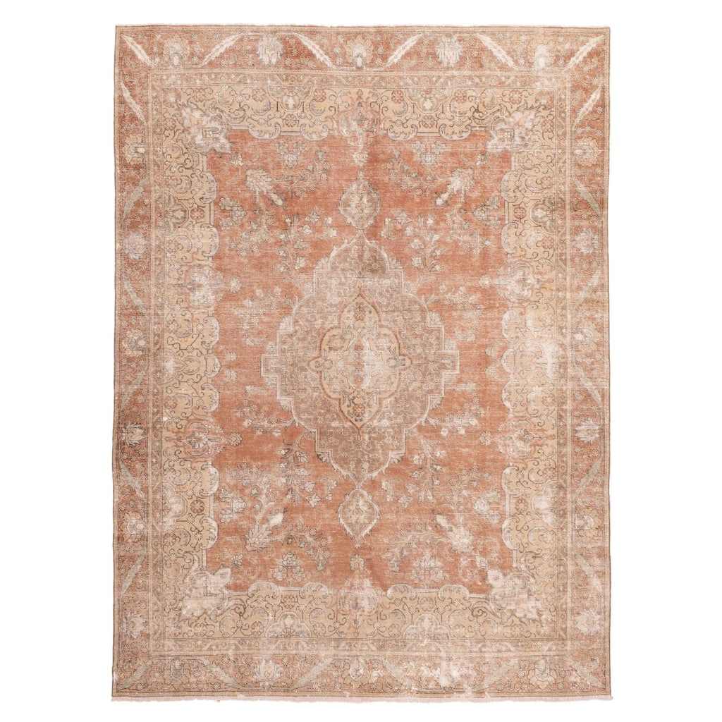 ECARPETGALLERY Hand-knotted Antalya Vintage Brown Wool Rug - 9'3 x 12'2