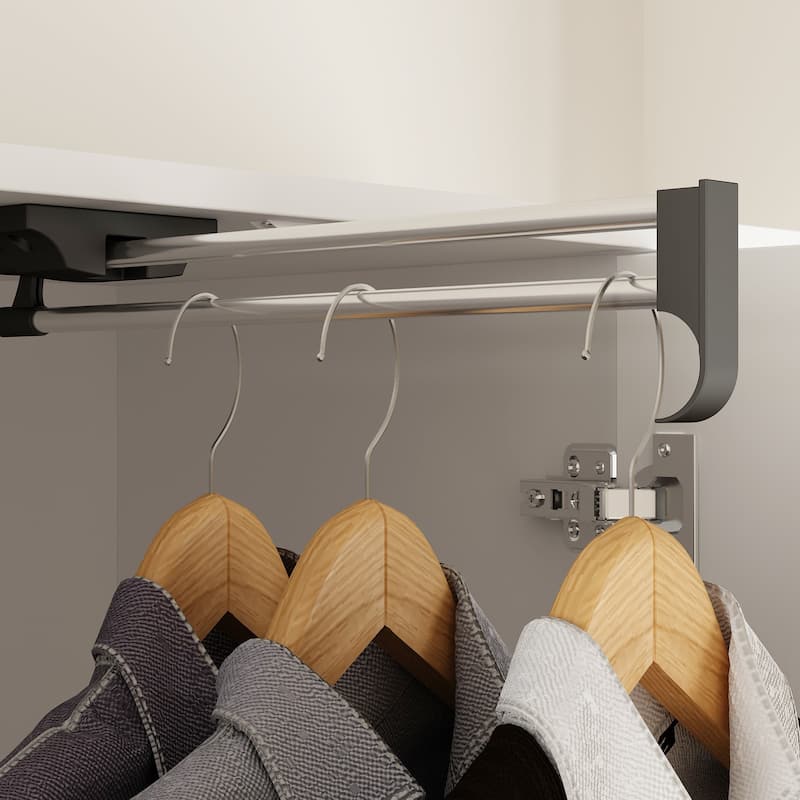 Scalable Hanging Rod Wardrobe Closet Armoire Mirror Space Saving