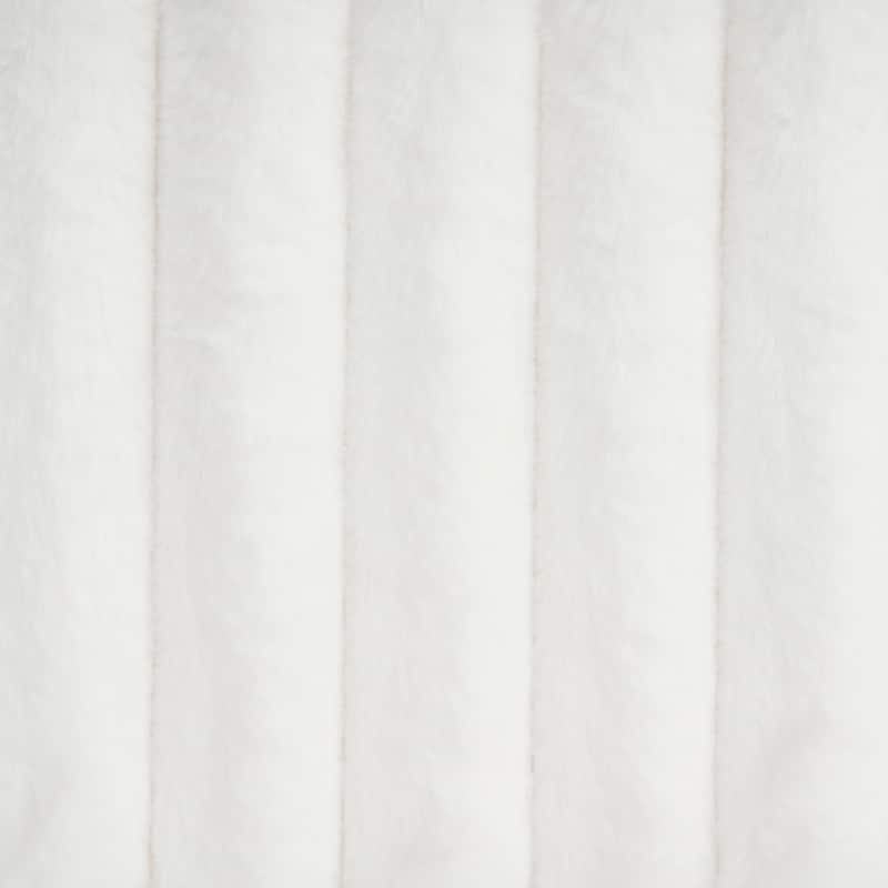 Vertical Tufting Frame Bed Boucle Upholstered Bed with Wavy Headboard