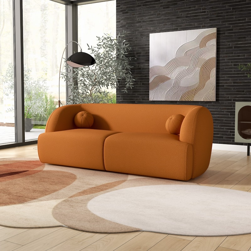 Quern Japandy Style Luxury Comfy Modern Boucle Fabric Curved Sofa