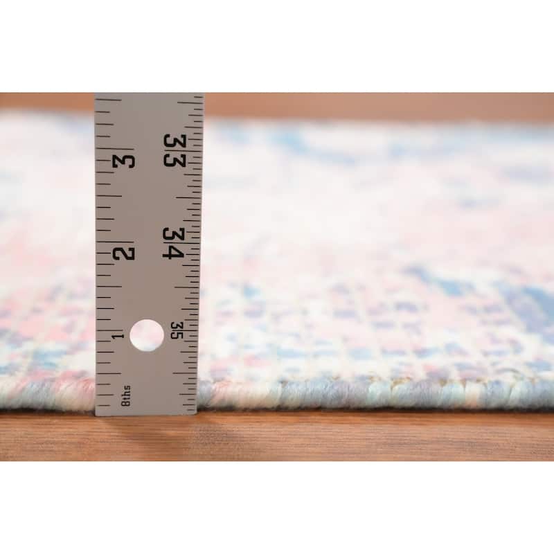 Hand Knotted Oriental Viscose Silk Carpet Modern Abstract Pink Abstract Area Rug - 3' 10'' X 2' 0''