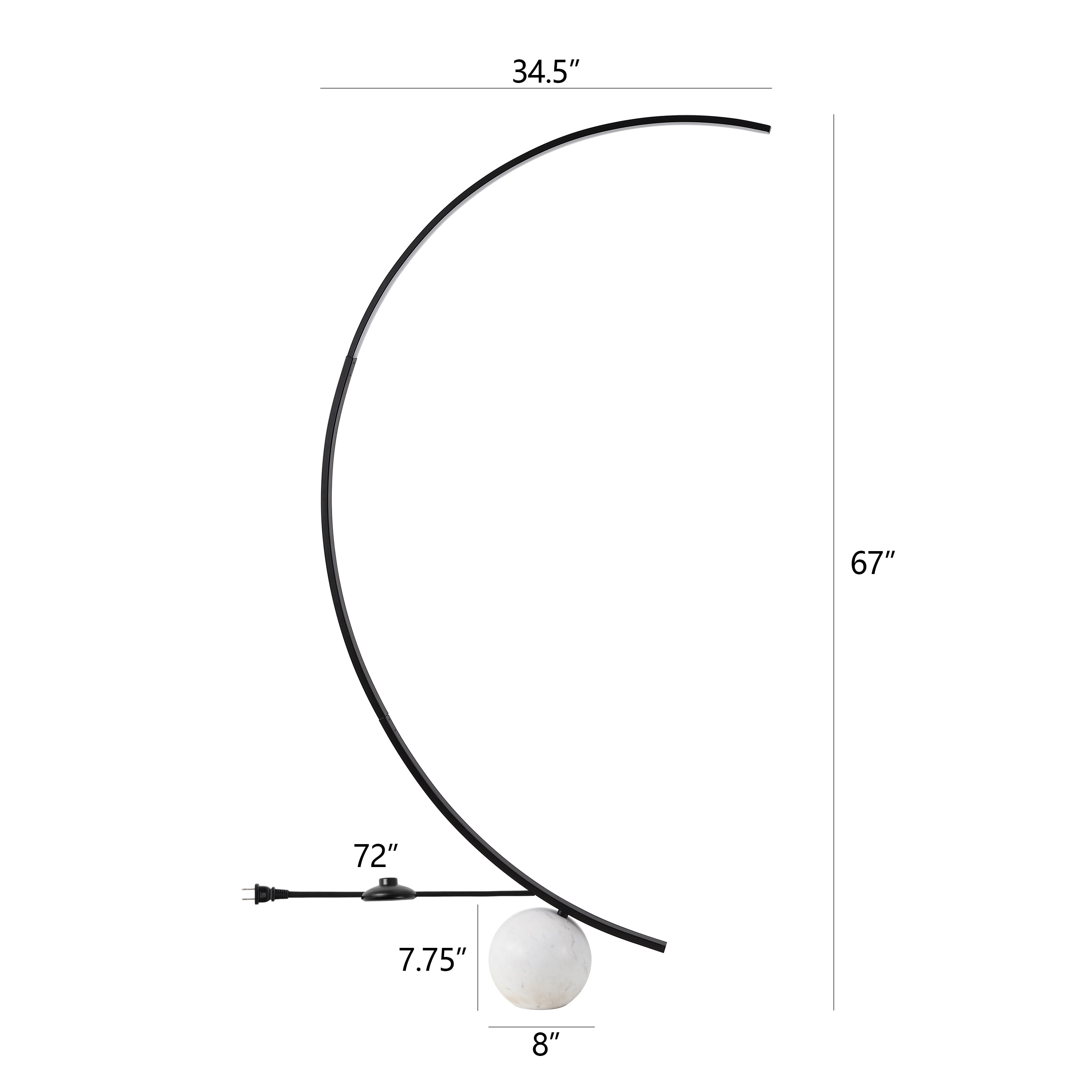 SAFAVIEH Couture Krysandra Marble Floor Lamp - 30"W x 8"D x 70"H