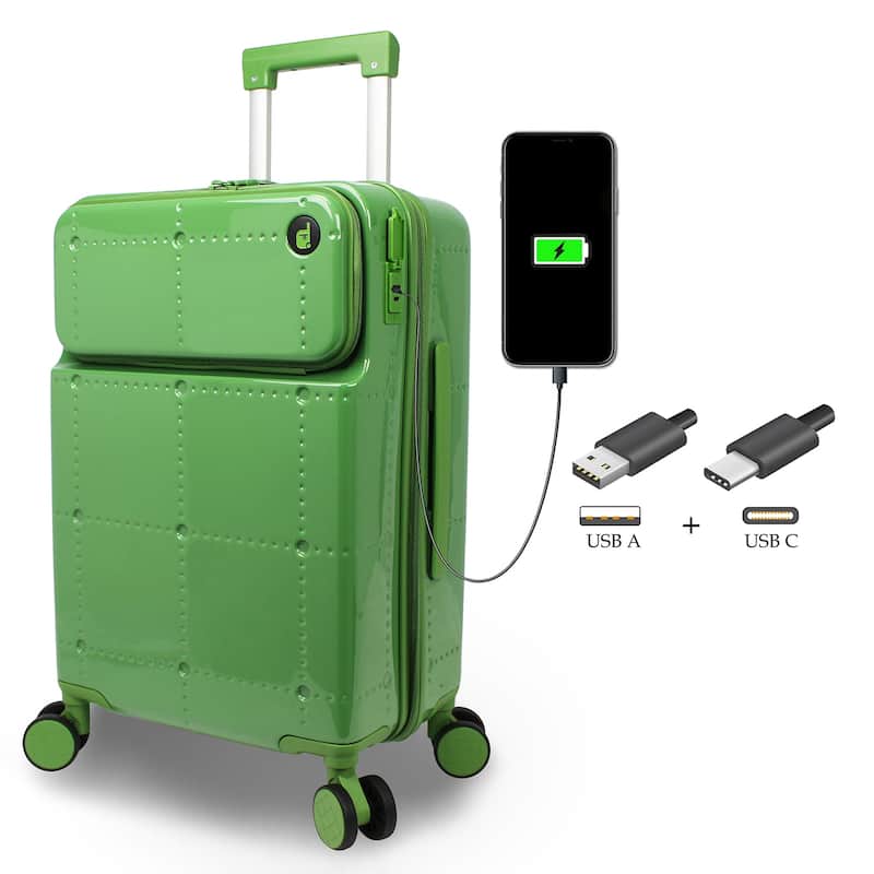 Smart Lightweight Carry-On Luggage with USB-A & USB-C Ports