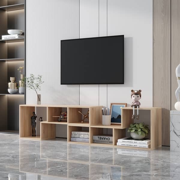 Double LShaped TV Stand, Bookcase, Extendable & Twistable TV