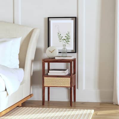 Vardo 1 Drawer Cane Nightstand