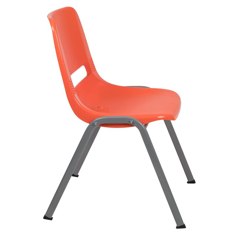 880 lb. Capacity Ergonomic Shell Stack Chair with Metal Frame