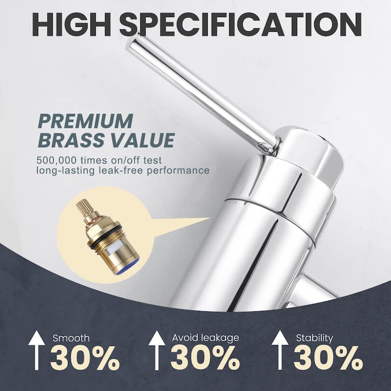 WOWOW Minimalist Bridge Kitchen Faucet with Side Sprayer