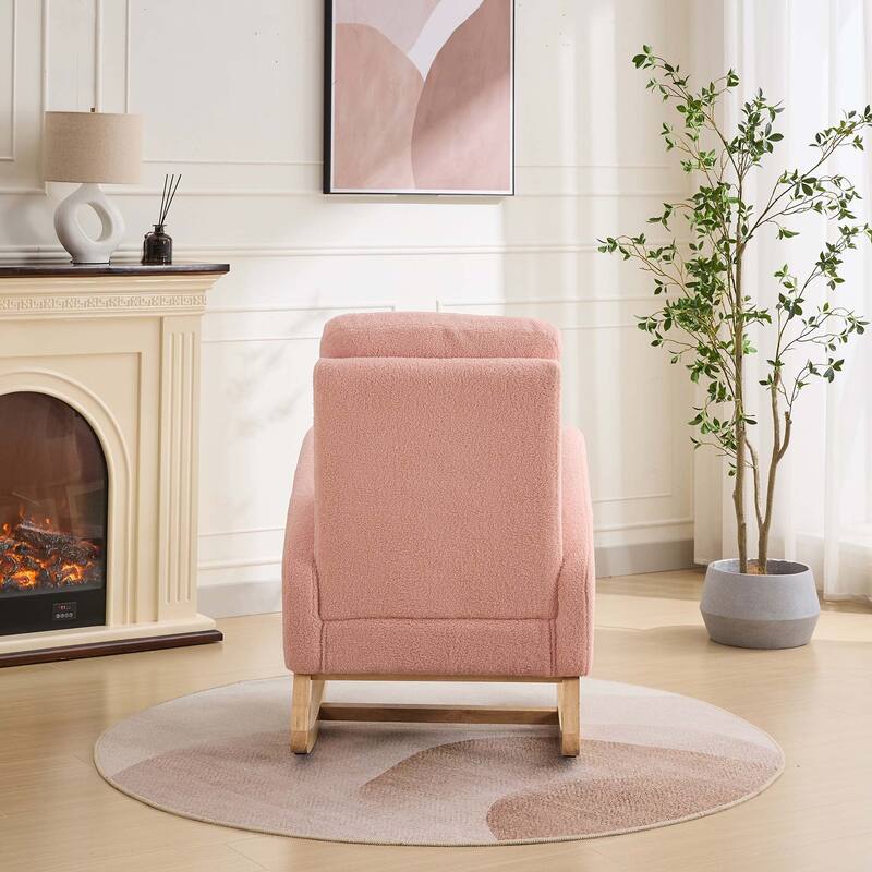 27.2"W Rocking Chair with High Back and Side Pocket