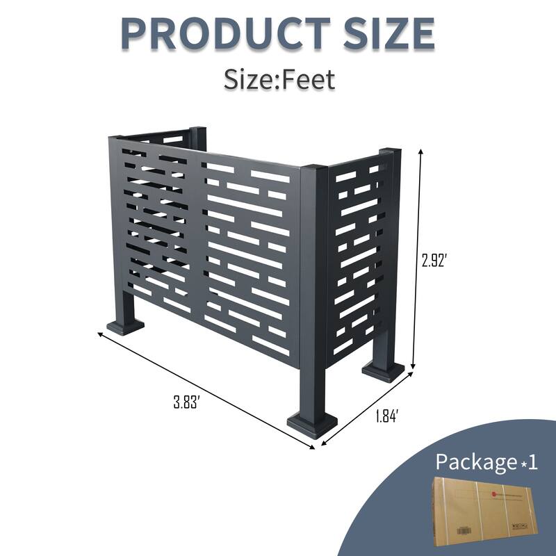 GDF Studio - Vinton Outdoor Metal Privacy Fence Cover for AC with Galvanized Steel Panels