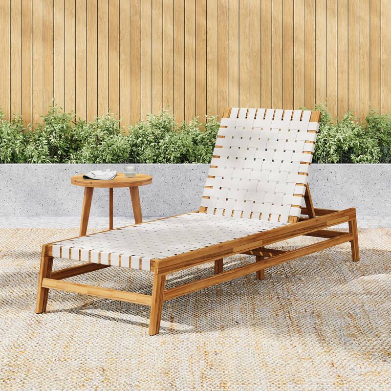 Christopher Knight Home - Benfield Outdoor Acacia Wood and Rope Chaise Lounge