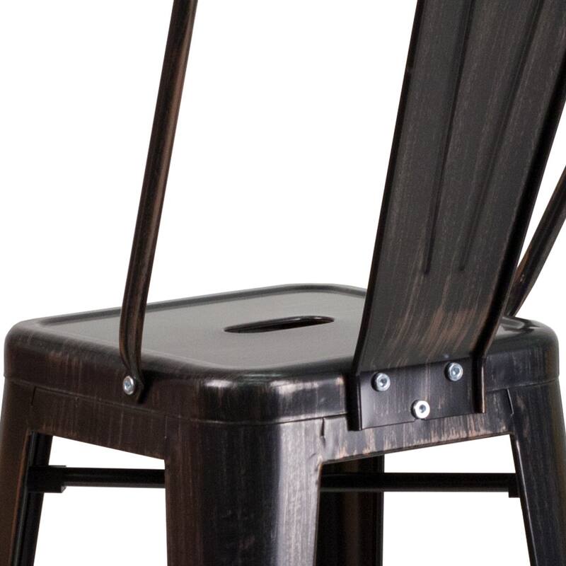 30'' High Metal Indoor-Outdoor Barstool with Back