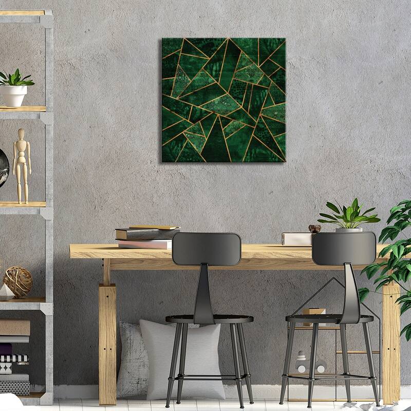 Deep Emerald Print On Wood by Elisabeth Fredriksson - Multi-Color