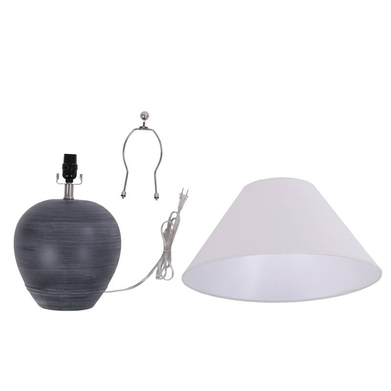 2 Pack Global Ceramic Accent Table Lamp with Linen Shade
