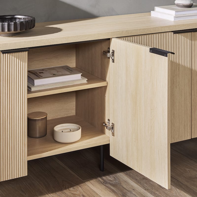 Middlebrook Minimal Fluted Four-Door Buffet Sideboard