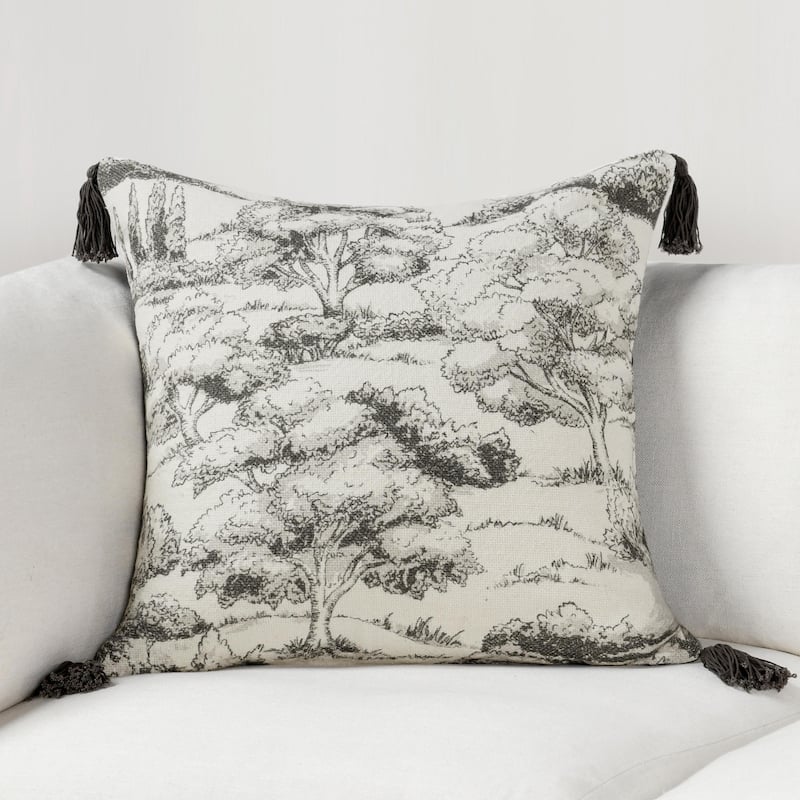 Villa by Classic Home Stonework 22" Blend Throw Pillow - Grey