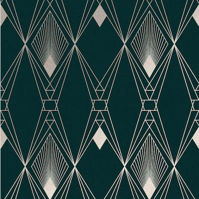 NEXT Deco Geometric Teal Wallpaper