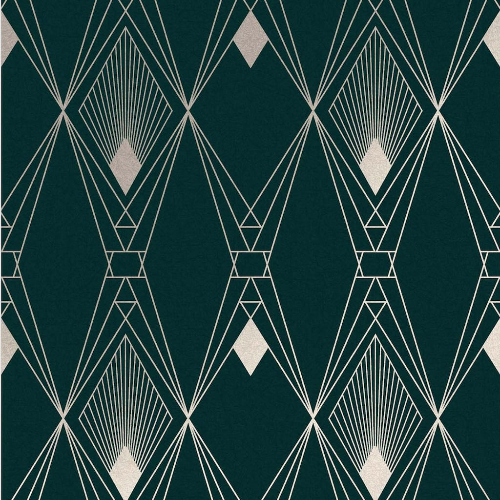 NEXT Deco Geometric Teal Wallpaper