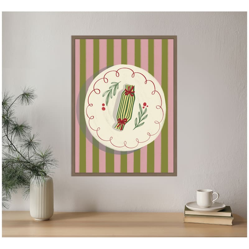 Kate and Laurel Framed Canvas Christmas Toffee Gift by Nikita Jariwala