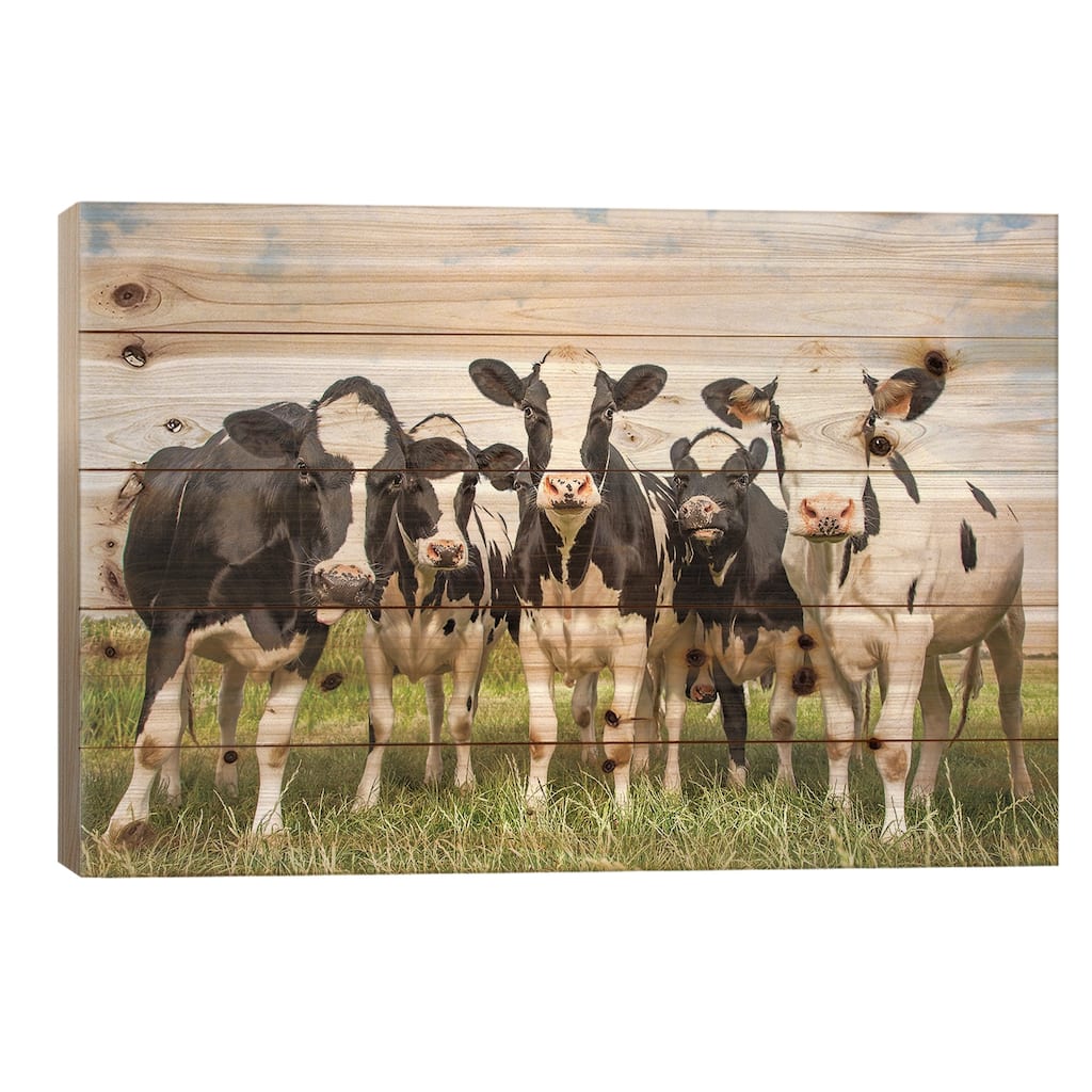 Girlfriends Print On Wood by Clara Bastian - Multi-Color