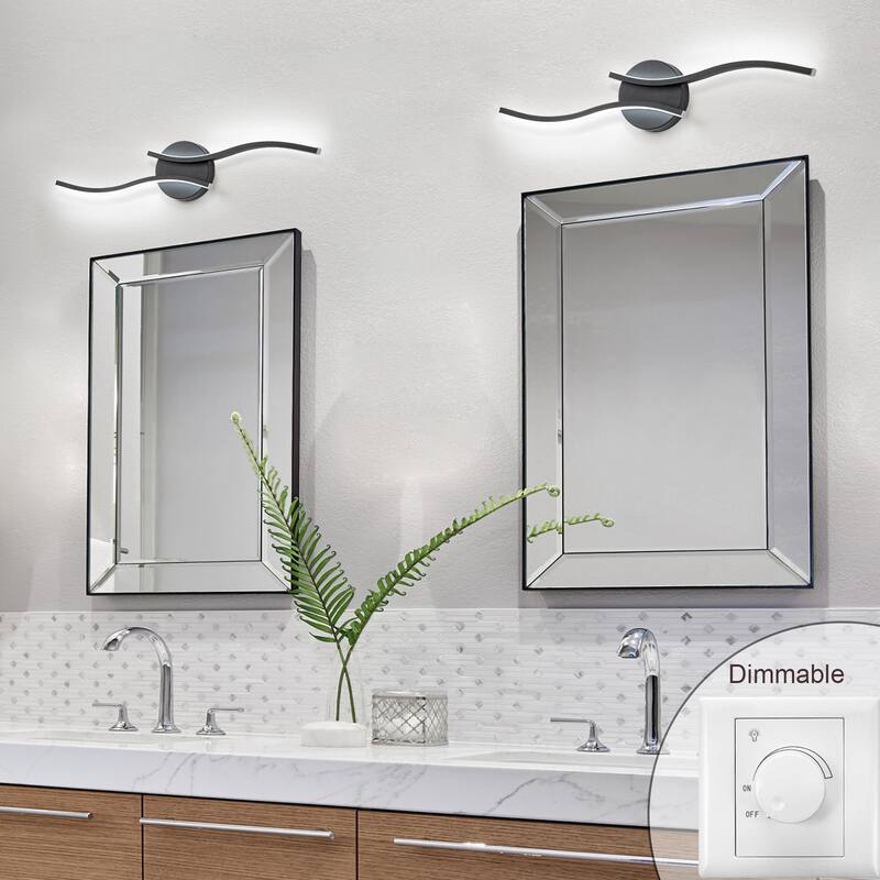 23.6'' Dimmable Intergrated LED Wall Sconce 6000K Bathroom Vanity Light