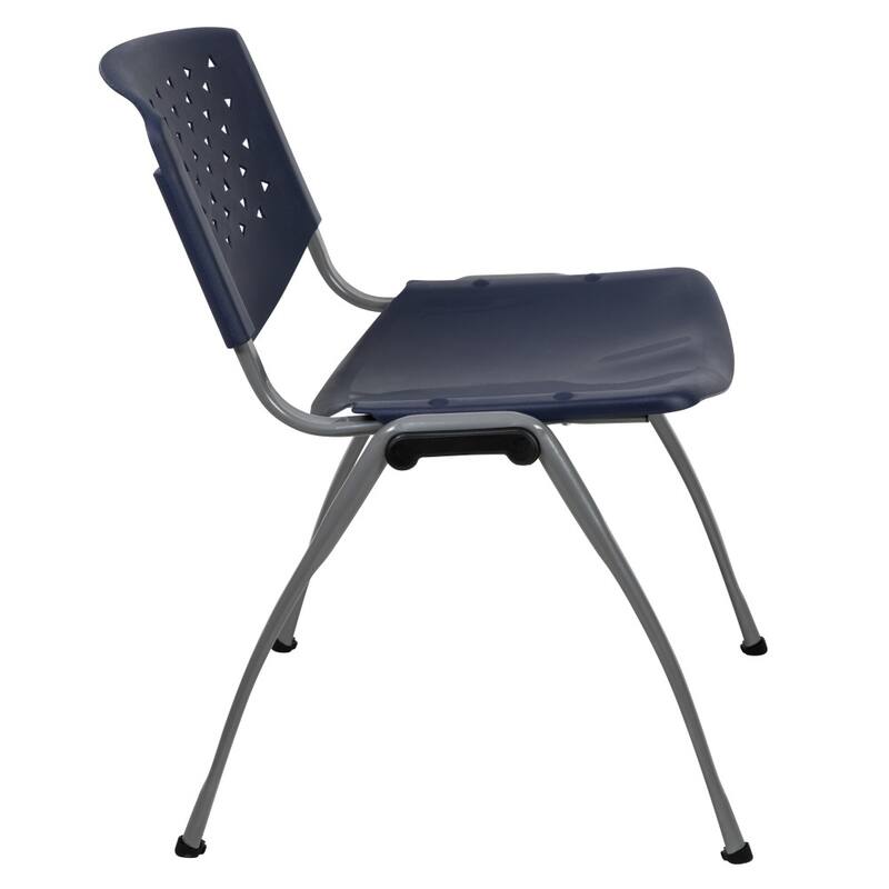 880 lb. Capacity Plastic Stack Chair with Powder Coated Frame